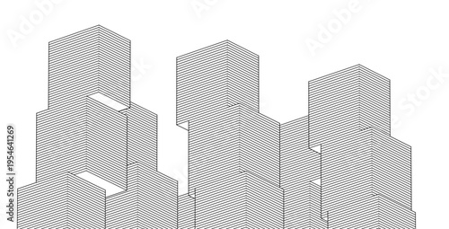 abstract modular architecture 3d illustration