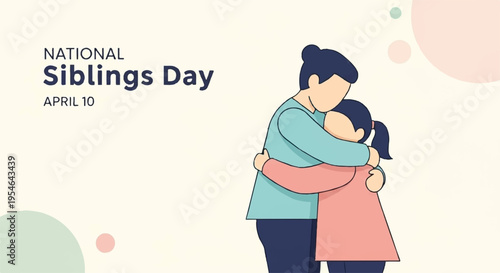 Sibling love and affection on national siblings day april 10 a heartwarming illustration of a brother and sister hugging