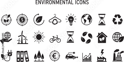 Environmental icons collection for eco friendly concepts