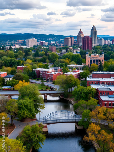 Downtown Greenville, South Carolina Skyline: A Historic Cityscape with River Views