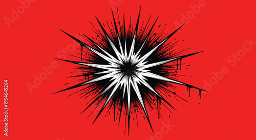 Black and white explosion burst.