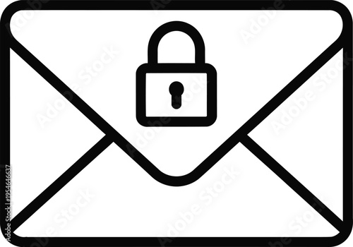 Secure email icon with lock on envelope