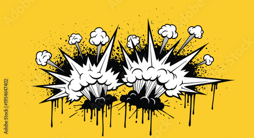 Explosion Comic Book Style Illustration.