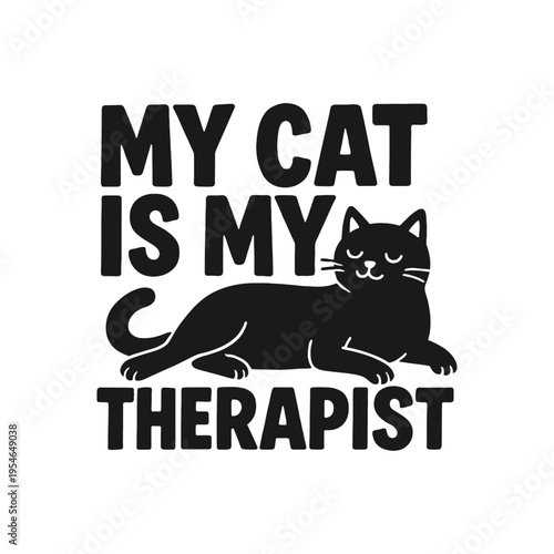 Cat Therapy Animal Companion Silhouette