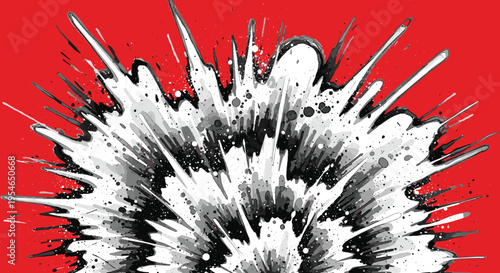 Explosion of white paint splatter effect.