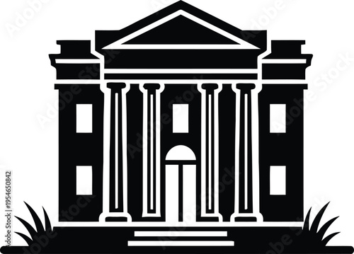 Classical architectural building with grand columns and symmetrical design