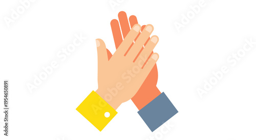 Hands clapping together, applause symbol, celebration, recognition, success, teamwork concept