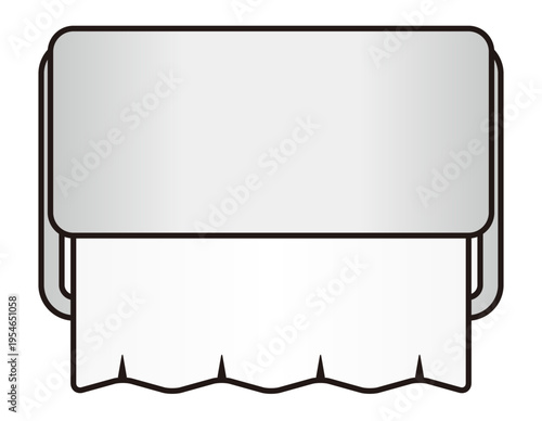 トイレに設置されているトイレットペーパーが付けられたホルダーをグラデーションのペイントでシンプルにデザインしたベクターのイラストのグラフィック素材