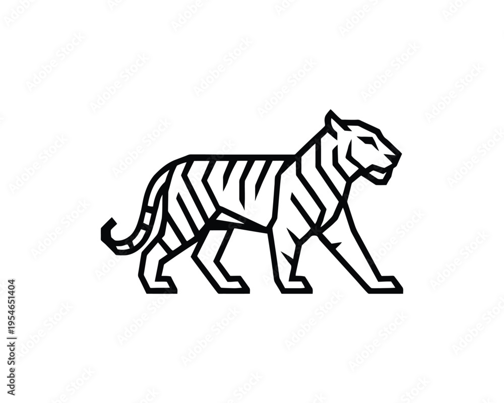 Obraz premium Geometric Tiger Animal Abstract Modern Logo Design
