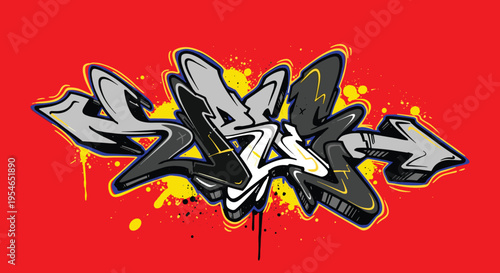 Graffiti Art with Arrows and Letters.