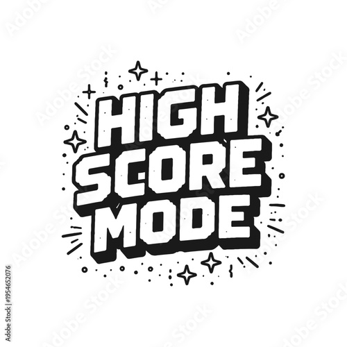High Score Mode Gaming Text Logo