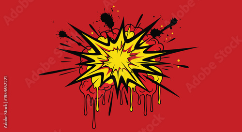 Vibrant Yellow Explosion Graphic Design Element.