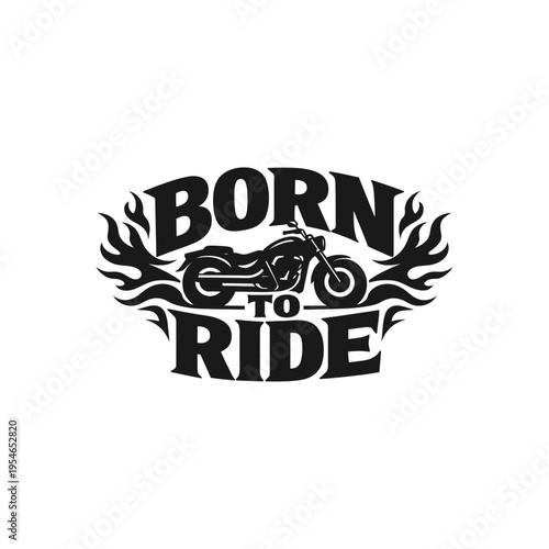Born to ride motorcycle logo sticker