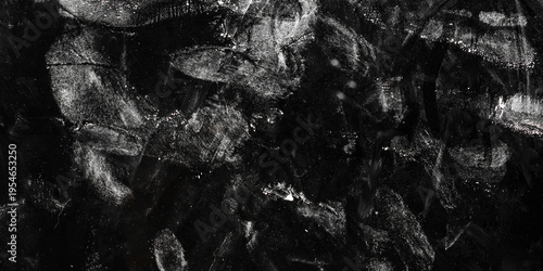 Abstract dirty white fingerprint texture on black background