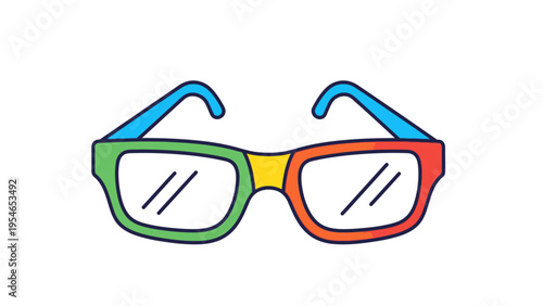 Colorful Cartoon Eyeglasses with Bright Frames.