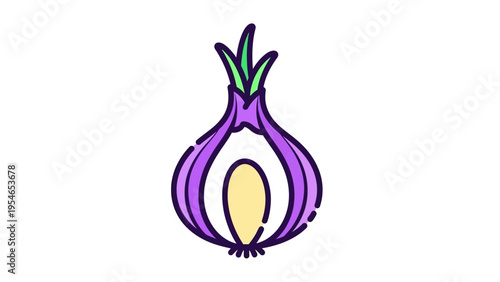 Purple Onion Vegetable Illustration Artwork Design.