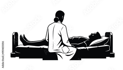 A massage therapist performing a treatment on a client lying on a massage table