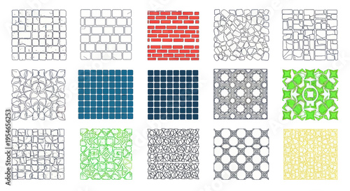 Diverse Textures: Brick, Stone, Tile, and Pattern Designs - Graphic Resources