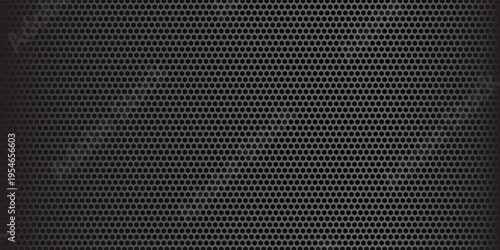 Close-up macro of black steel grid texture,Black iron speaker grid texture. Speaker mesh as background.