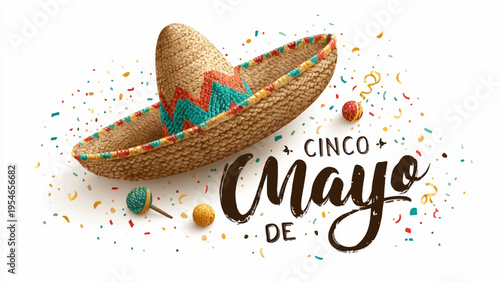 Cinco de Mayo celebration vector illustration with sombrero