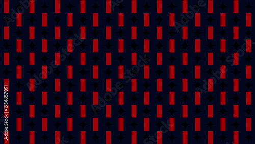 Navy Blue Background with Repeating Geometric Red and Black Pattern vector background