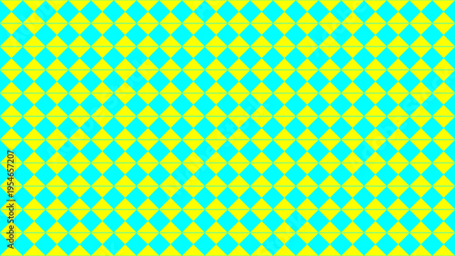 Bright Yellow and Blue Diamond Seamless Pattern vector background