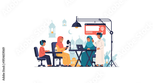 Diverse group of people working together in a modern office