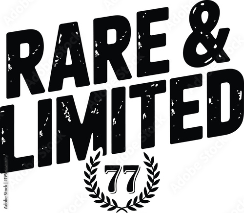 A rare and limited edition logo with a laurel wreath and number 77