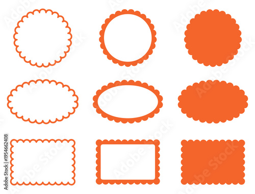 Scalloped Frames Vector Shape Set