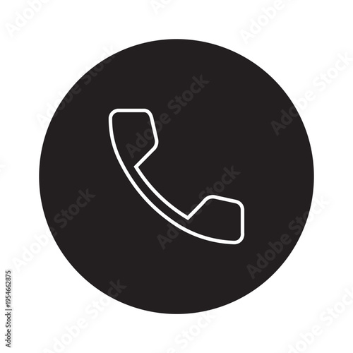 Vector of Phone icon_Circle Line Icon