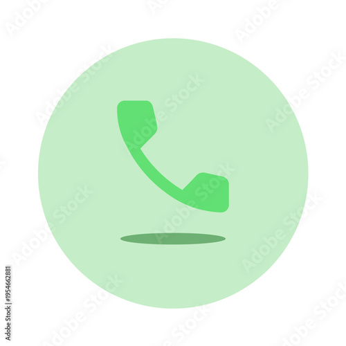 Vector of Phone icon_Circle Flat Icon
