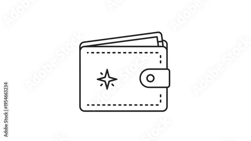 Simple Line Drawing of a Wallet.