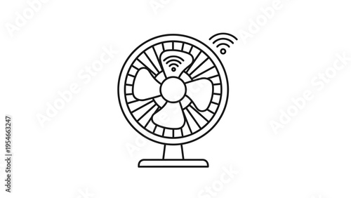 Modern Electric Fan with WiFi Connectivity.