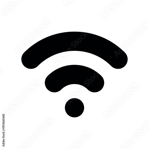 Bold Rounded Wi-Fi Signal Symbol Indicating Strong Network