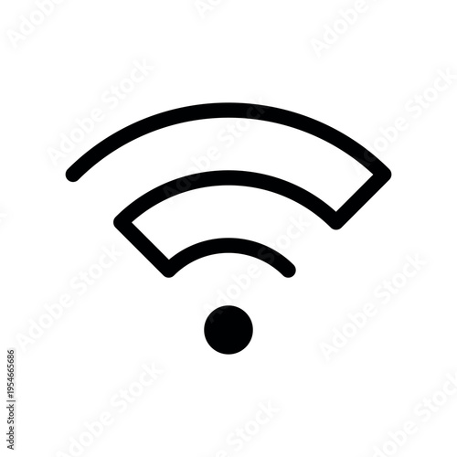Clean Medium Stroke Wireless Network Connection Icon