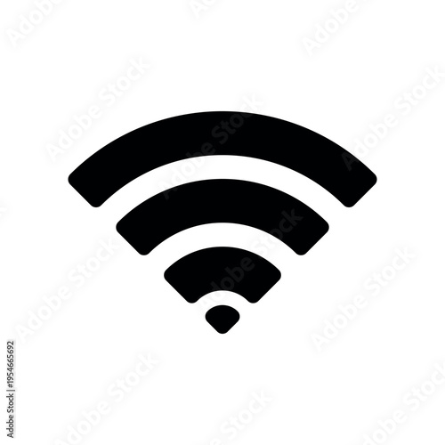 Solid Black Wi-Fi Network Connection Icon