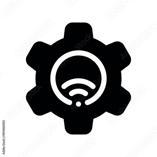 Gear Mechanical Wheel Housing Wireless Connection Sign
