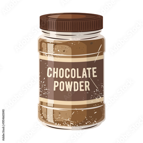 Chocolate powder in glass jar