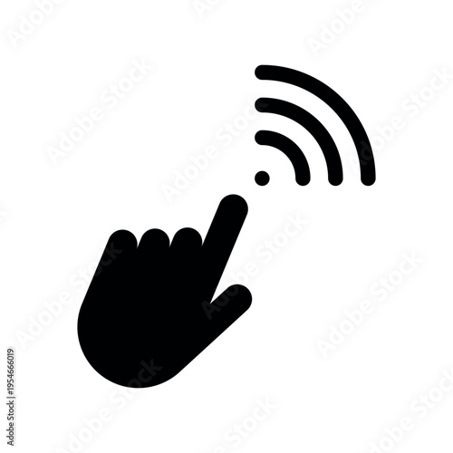 Hand Sending Wireless Wi-Fi Network Connection Sign