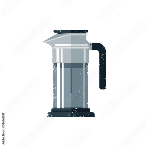Modern French Press Coffee Maker Illustration