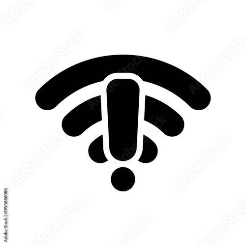 Heavy Graphic Network Alert With Solid Exclamation Mark