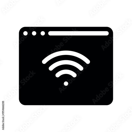 Web Browser Window Displaying Network Signal Icon