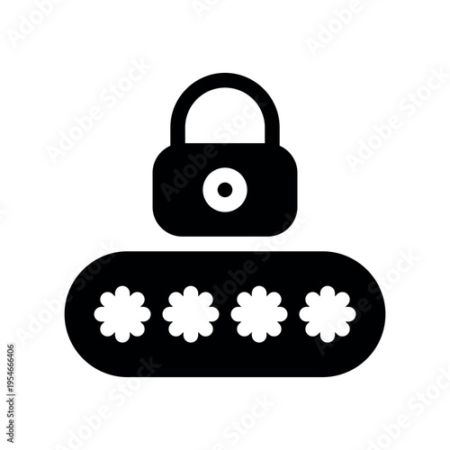 Security Password Form With Lock And Hidden Dots Sign