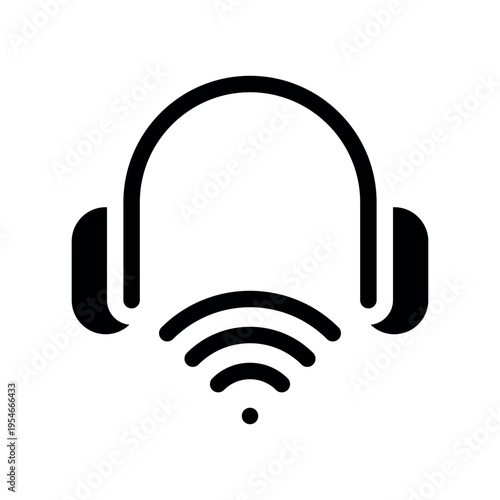 Wireless Headphones Device Connecting To Network Symbol