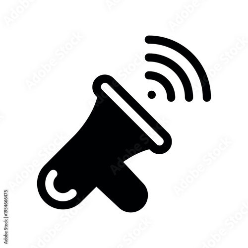Wireless Broadcasting Megaphone Silhouette