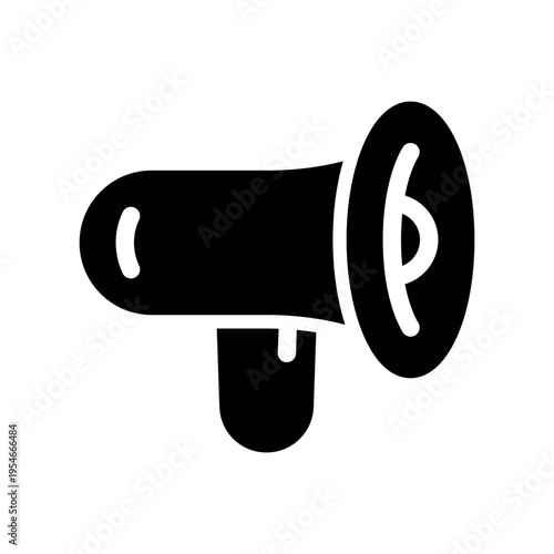 Line Art Detailed Megaphone Emitting Signals