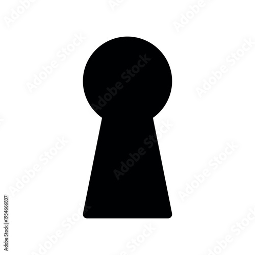 Simple Keyhole Silhouette Icon Representing Privacy