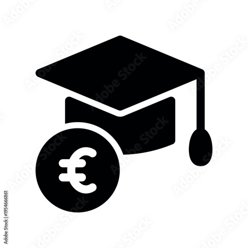 University Graduation Cap With Euro Currency Concept