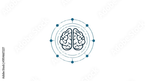 Artificial Intelligence Brain Concept with Global Data Connection and Neural Network