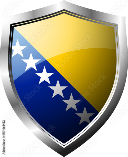 Принти на полотні Bosnia and Herzegovina Flag Badge
